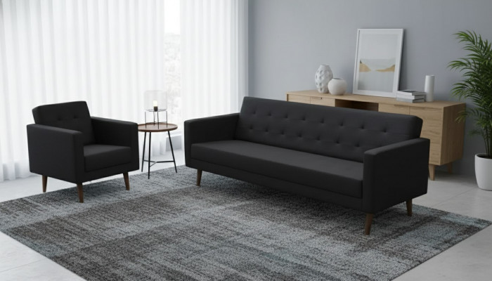 Komplett Sofagarnitur Sessel Dräisëtzer Stil Miwwelen Aarbechtszëmmer