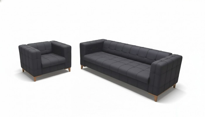 Polstersëtzgrupp Sofas Luxus Couchgarnitur Dräi-Sëtzer Fauteuil Textil