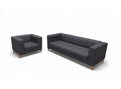 Polstersëtzgrupp Sofas Luxus Couchgarnitur Dräi-Sëtzer Fauteuil Textil