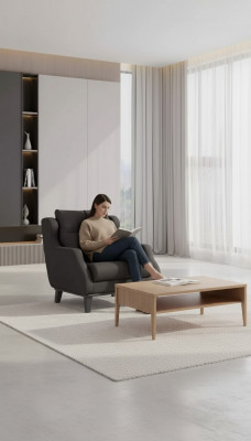 Aarbechtszëmmer Still Stil Modern Gro Polstersessel Designer Sëtz Miwwelen