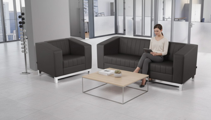 Grau Luxus Canapé-Set Dräisëtzer Fotell Polstermöbel Couch Set 2tlg