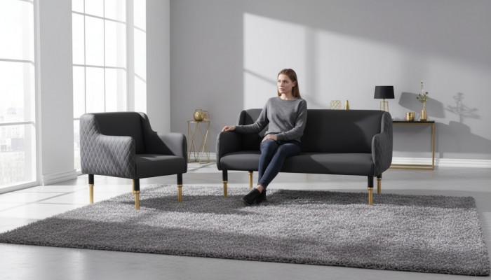Sofa-Set Edelstol Miwwelen Sofagarnitur Zwésëtzeger Eensëtzeger Fotell Polster
