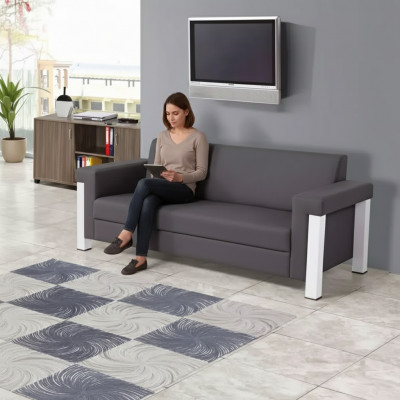 Sofa 3 Plazen Aarbechtszëmmer Textil Miwwel Polster Stoff Canapé Modern Designer