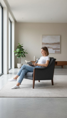Fauteuil Büro Fauteuil gepolstert Gro Sofa Miwwel Textil Modern Designer