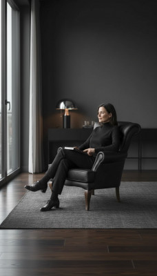 Aarbechtszëmmer Sesselen Textil Miwwelen Schwaarz Sëtz Modern Designer Nei