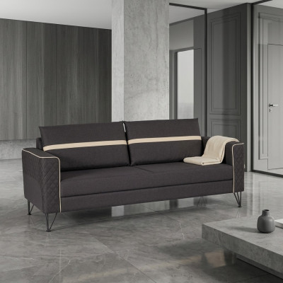 Aarbechtszëmmer Sofa Couch 3 Sëtz Polster Stoff Textil Miwwelen Designer