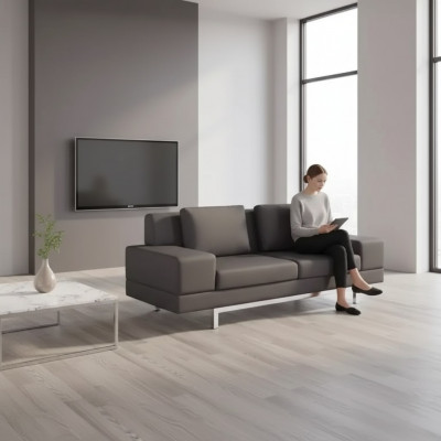 Gro Sofa Modernen Dräisëtzer Aarbechtszëmmer Polstersofa Textilmöbel