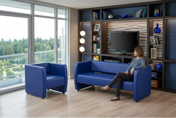 Sofa 2 Plaz Luksus Canapé Aarbechtszëmmer Büroeinrichtung Textil Miwwelen