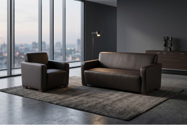 Schwaarz Aarbechtszëmmer Canapé-Garnitur Dreisëtzer Fauteuil Modern Canapé
