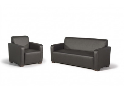 Schwaarz Aarbechtszëmmer Canapé-Garnitur Dreisëtzer Fauteuil Modern Canapé