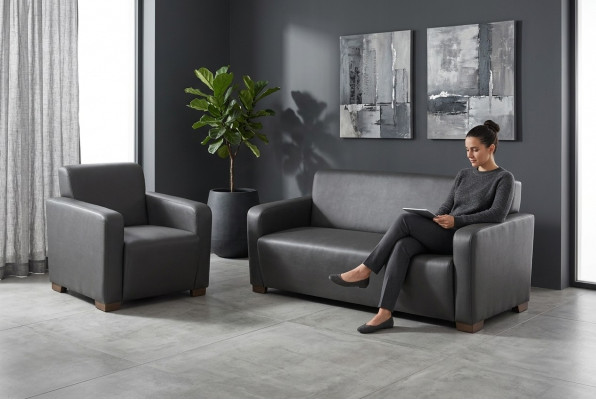 Büroariichtung Sofa 3-Sëtzer Designer Aarbechtszëmmer Miwwelen Textil Modern