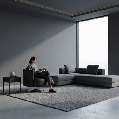 Bürosmiwwel Still Luxus Schwaarz Still Polster Textil Modern Design Fauteuil
