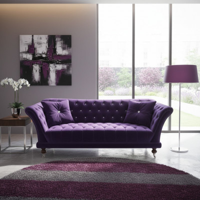 Chesterfield 3-Sëtz Elegante Sofas Textil Canapé Luxus Blo Sofa