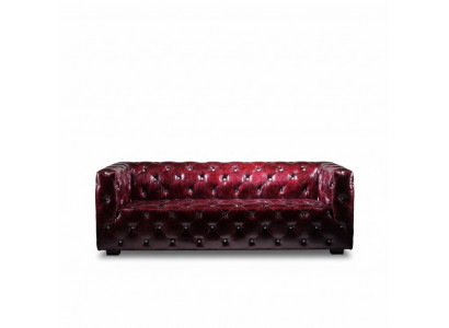Chesterfield Sofa 3 Plazen Ledersofa Canapé Polstersofa Bordo Canapéën Lieder