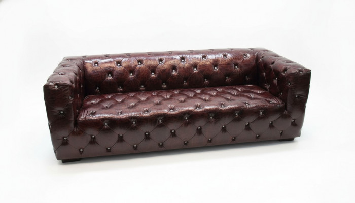 Sofa Chesterfield 3-Sëtz Luxus Couch Bruin Sofas Ledersofa 250cm