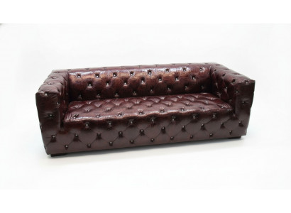 Sofa Chesterfield 3-Sëtz Luxus Couch Bruin Sofas Ledersofa 250cm