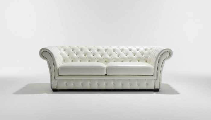 Chesterfield Sofa Luxus Drësëtzeger Sofas Wunnzëmmer Canapéë Wäiss