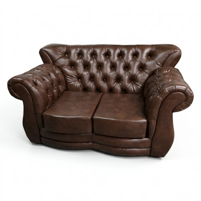 Sofa Chesterfield Luxus Canapé 2 Plazen Sofas Braun Ledersofa Canapéen