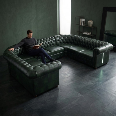 Chesterfield Ecksofa U Form Liederkanapee Ecksofaen Lieder Couche Modern Neit