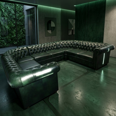 Chesterfield Ecksofa U Form Liederkanapee Ecksofaen Lieder Couche Modern Neit