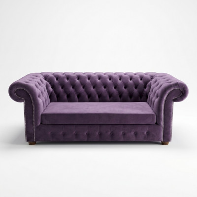 Chesterfield Sofa Drësëtzer Sofas Canapé Polster Textil Lila Canapéë Samt