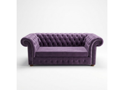Chesterfield Sofa Drësëtzer Sofas Canapé Polster Textil Lila Canapéë Samt