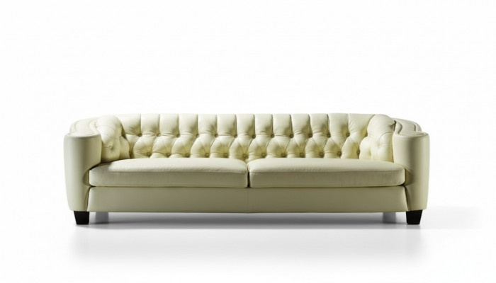 Luxus Chesterfield Sofa 4 Sëtzer Konschtlieder Couch Wäiss Sofas Modern
