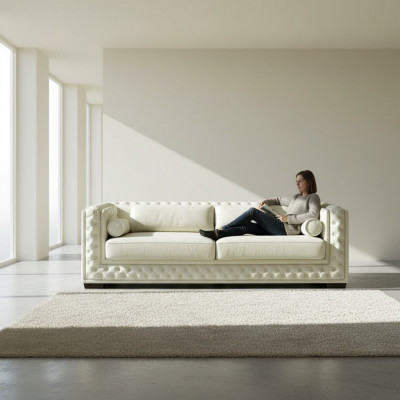 Chesterfield Ledersofa Sofa 3 Sëtzer Sofas Couchen Chesterfield Lieder