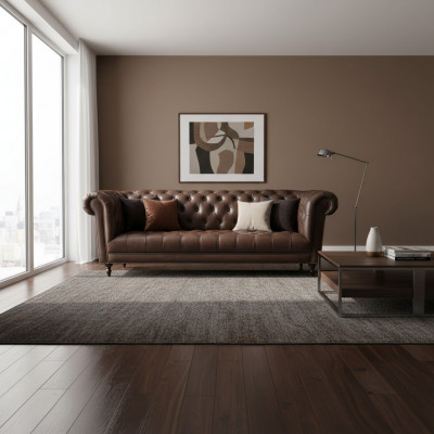 Sofa 4 Sëtzer Chesterfield Couch Luxus 245cm Liederiwwersofa Couchen Miwwelen