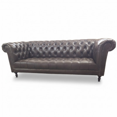 Sofa 4 Sëtzer Chesterfield Couch Luxus 245cm Liederiwwersofa Couchen Miwwelen
