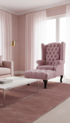 Chesterfield Ouerensëtz Hocker Samt Rosa Sëtz Lounge Relax Lounge Club