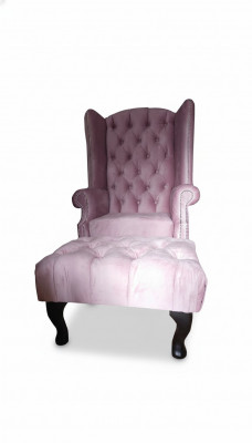 Chesterfield Ouerensëtz Hocker Samt Rosa Sëtz Lounge Relax Lounge Club