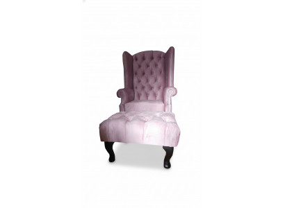 Chesterfield Ouerensëtz Hocker Samt Rosa Sëtz Lounge Relax Lounge Club