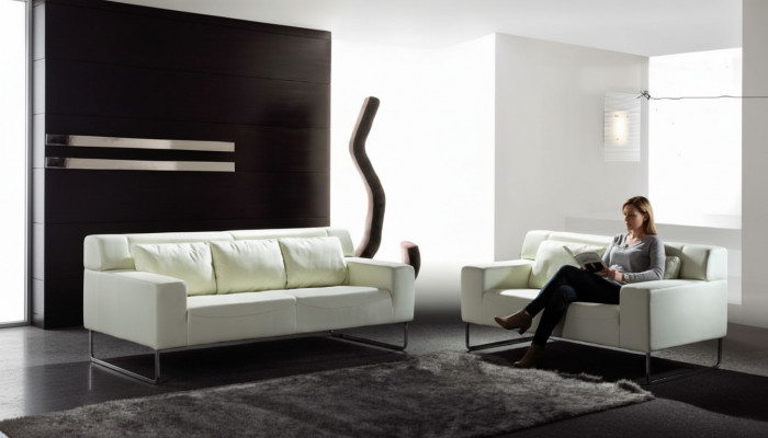 Sofa-Garnitur Modern Couch 3+2 Sëtzer Sofas 2 deels Italienesch Sëtzméiwer.