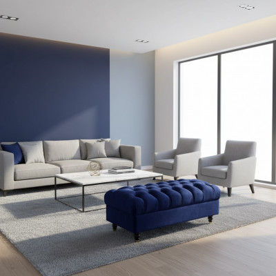 Luxus Hocker Sëtzbank Design Chesterfield Relax Hocker Modern Sëtz Fouss-Hocker