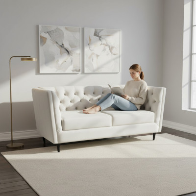 Luxus Sofa 3 Sëtzer Design Chesterfield Luxus Couchen 230 cm Miwwelen Sofas