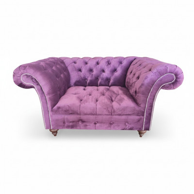 Chesterfield Fauteuil Couch 1 Seetzer Textil Fauteuil Stëff Sëtz Lounge Miwwelen