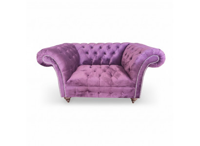 Chesterfield Fauteuil Couch 1 Seetzer Textil Fauteuil Stëff Sëtz Lounge Miwwelen