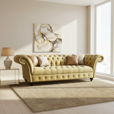 Luxus Sofa Drësëtzer Design Chesterfield Textil Couchen Modern