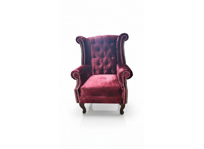 Ohrensessel Chesterfield Sesselen Samt Rout Canapé 1 Sëtzer Modern
