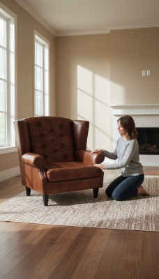 Luxus Oueresessel Chesterfield Sessel Lieder Braun Sofa Modern Miwwelen