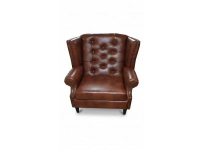 Luxus Oueresessel Chesterfield Sessel Lieder Braun Sofa Modern Miwwelen
