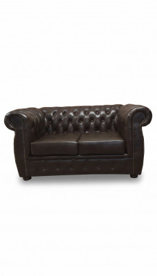 Chesterfield Canapé 2 Sëtzer Luxus Canapé Zweisëtzer Canapéen Braun Miwwelen Canapéen