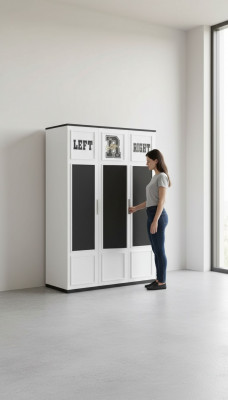 Kleederaschrank Wäiss Holz Schief Schlofkummer Miwwel Design Kannerzëmmer