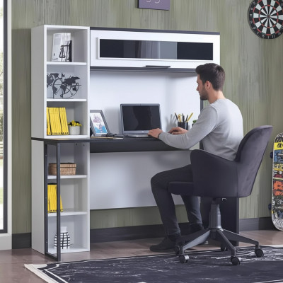 Sekretär Schreifdësch Dësch 130x60x171 Schreifdëscher Dëscher Miwwelen Holz Computer