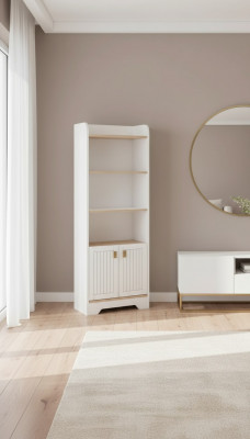 Regal Schaf Bücherschaaf Schief Mehrzweck Miwwelen Braun 180x60x30