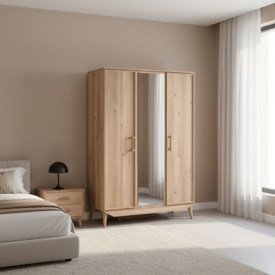 Kleederpress aus brongge Holz Schlofkummer Miwwelen Design Schief Éidelt Schaf