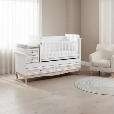 Kannapee Bett Set mat Tirang a wäissem moderne Kannerzëmmer.