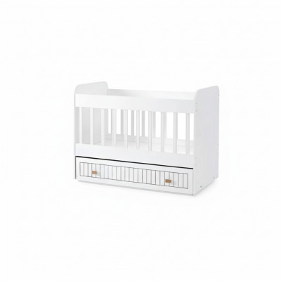 Babybett Kannerbett Bëtteset Schublade wäiss am Stil fir d'Kandenzëmmer