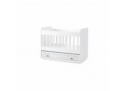 Babybett Kannerbett Bëtteset Schublade wäiss am Stil fir d'Kandenzëmmer